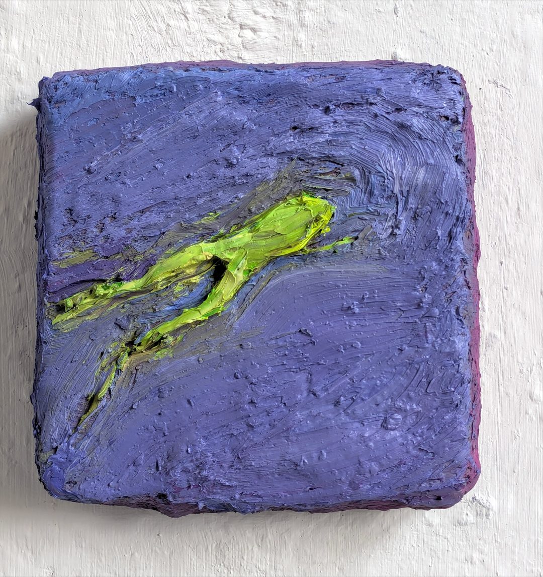 -anne-manoli-peinture-grenouille-saut-2025-huile-cire-sur-toile-22cmx22cmx4cm