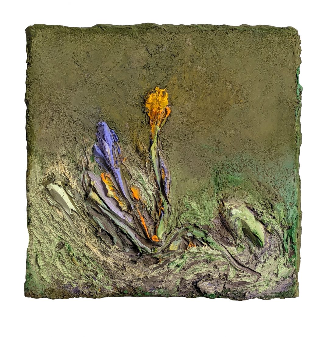 anne-manoli-stratas-bloom-peinture-2025-huile-cire-sur-toile-30cmx30cm